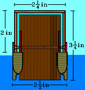 Paddle wheel housing with paddle wheel - transparent front view